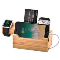 SIYOUNI New Arrival Wooden Phone Stand Qi 10W Wood Wireless Charger For Airpods