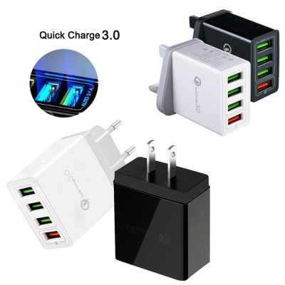 4 Ports Quick Charge 3.0 USB Charger Fast Phone Charger For Samsung A40 A10 S10 Note 7 Portable Adapter For iphone